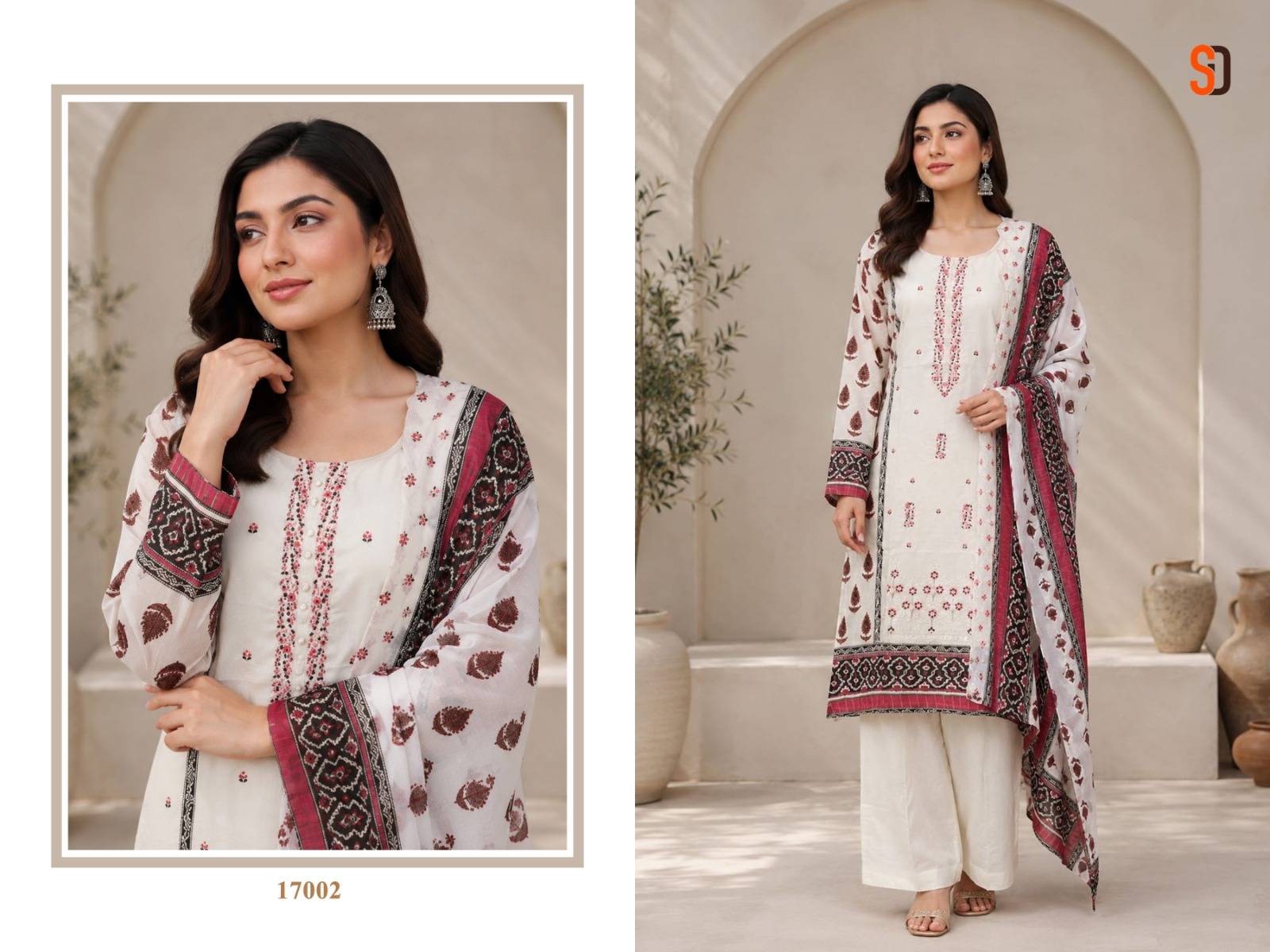 BIN SAEED VOL-17 By SHARDDHA DESIGNER 17001 To 17006 Series Premium Pure Cotton dresses at Wholesale Price